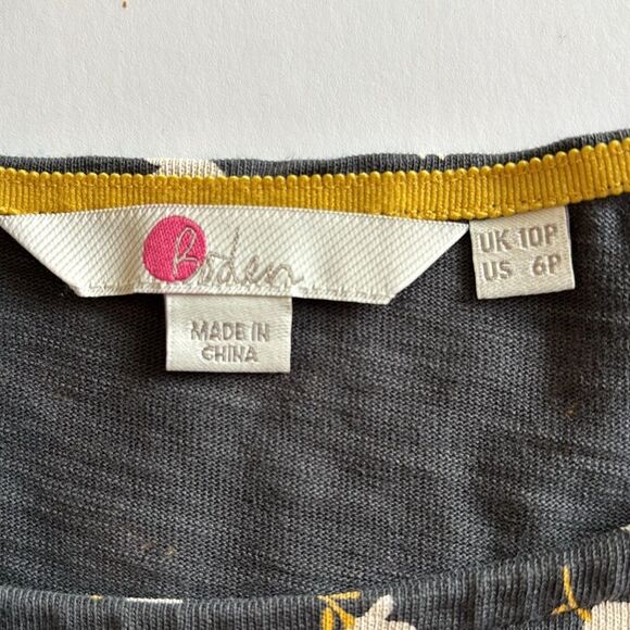 Boden Penny Jersey Dress Gray Floral Print 3/4 Sleeves Size 6P - Picture 9 of 11